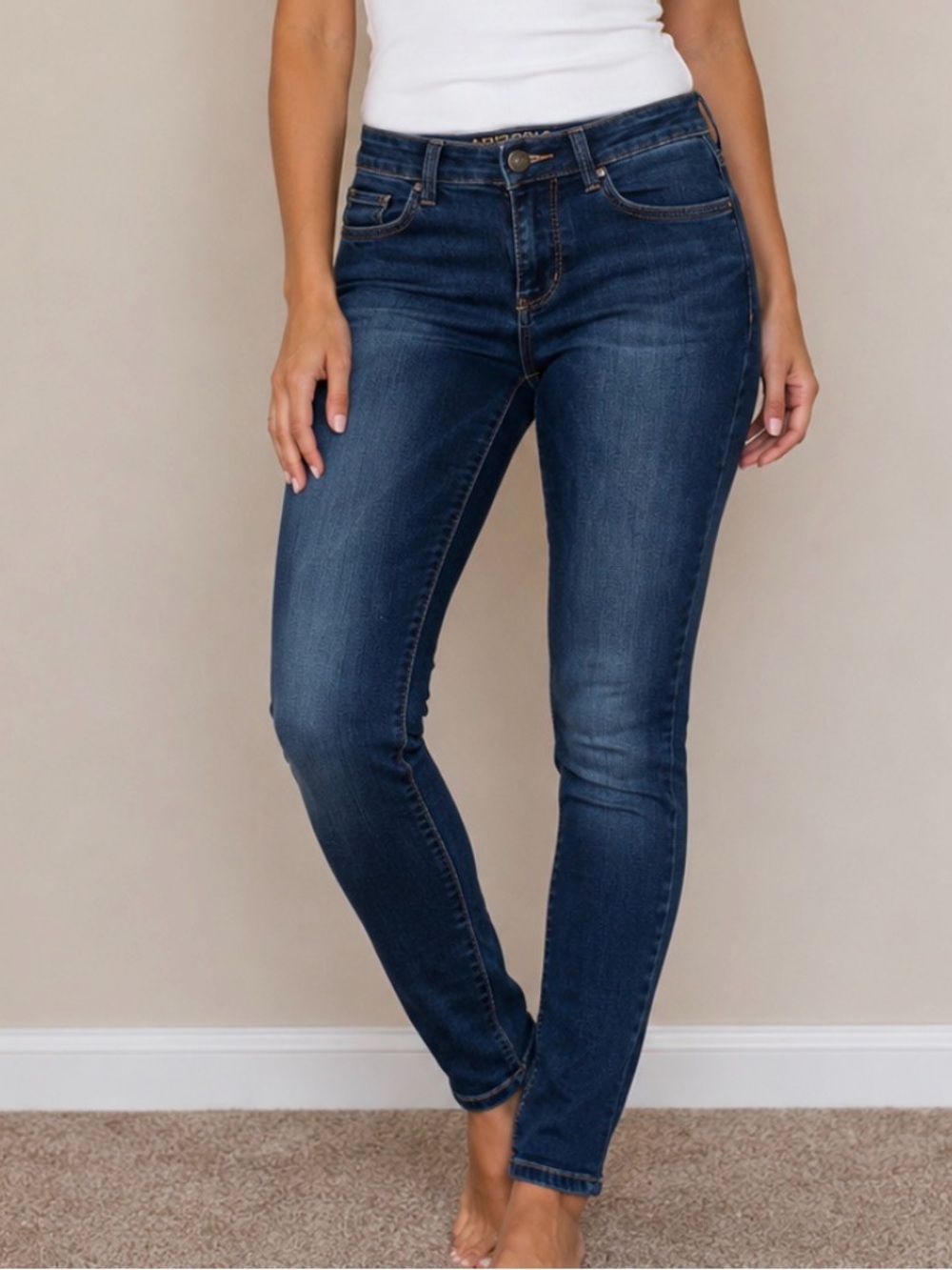 Arizona Jean Company Women's Medium Dark Blue Skinny Jeans stretch SZ 0